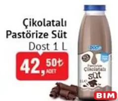 DOST ÇİKOLATALI PASTÖRİZE SÜT 1 L
